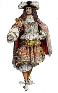 XIV. Lajos francia király – Gustave Toutwelve „Le Roy Soleil” (XIV. Lajos) kromotipográfia, Maurice Leloir (1853-1940) illusztrációja alkotó: Maurice Leloir