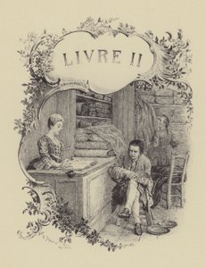 Illusztráció Jean-Jacques Rousseau vallomásai II. könyvéhez (metszet) alkotó: Maurice Leloir