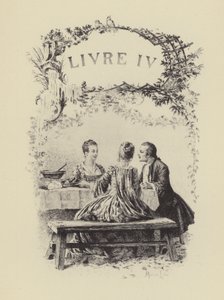 Illusztráció Jean-Jacques Rousseau vallomásai IV. könyvéhez (metszet) alkotó: Maurice Leloir