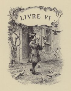 Illusztráció Jean-Jacques Rousseau vallomásai VI. könyvéhez (metszet) alkotó: Maurice Leloir