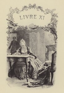 Illusztráció Jean-Jacques Rousseau vallomásai XI. könyvéhez (metszet) alkotó: Maurice Leloir