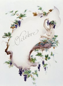 Októberi „” A hónap dala””, Jérôme Doucet, illusztráció - Maurice Leloir, szerk. Reims 1904. L. Michaud alkotó: Maurice Leloir
