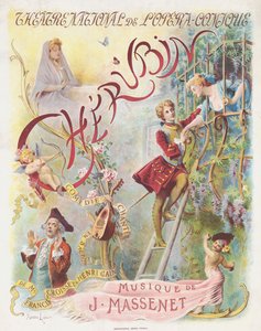 Premier Plakát Jules Massenet Chérubin című operájához, 1905. alkotó: Maurice Leloir