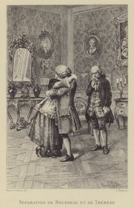 Rousseau és Therese szétválasztása (mélynyomás) alkotó: Maurice Leloir