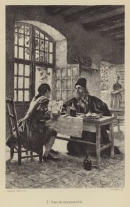 Az archimandrita (metszet) alkotó: Maurice Leloir