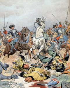 A spanyol örökösödési háború: a francia lovasság utolsó rohama a malplaquet-i csatában (Belgium) szeptember 11-én alkotó: Maurice Leloir
