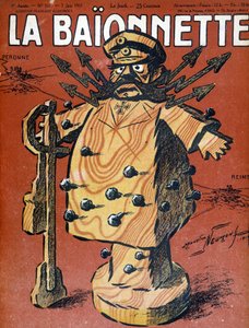 Rajzfilm Hindenburgról (1847-1934), német marechalról és államférfiról. Illusztráció a „La Baionnette” című újság 1917. júniusi borítójáról.