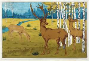 Szarvas, a "The Animal in the Decoration"-ból, kocsma. 1897. alkotó: Maurice Pillard Verneuil
