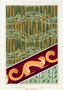 Tervek tapétához, szegélyhez és selyemszövethez, kocsmához. 1897. alkotó: Maurice Pillard Verneuil