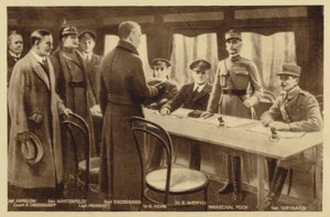 Gyülekezés a fegyverszüneti szerződés aláírására (litho) alkotó: Maurice Pillard Verneuil