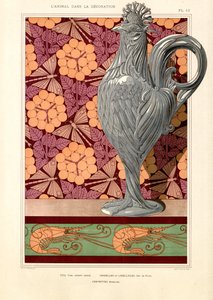 Kakas alakú váza ernyős virágokkal és garnélarák mintával (litó) alkotó: Maurice Pillard Verneuil