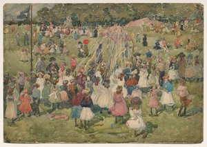 Május elseje, Central Park alkotó: Maurice Brazil Prendergast