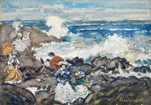 Sziklák, hullámok és alakok alkotó: Maurice Prendergast