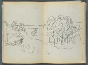 Vázlatkönyv- The Granite Shore Hotel, Rockport, 072. és 73. oldal: Városnézet alkotó: Maurice Prendergast