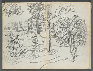 Sketchbook, The Dells, 127. szám, 066. és 67. oldal: Tájkép alkotó: Maurice Prendergast