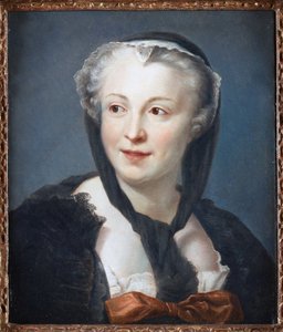 Francoise de Graffigny (1695-1758) regényíró portréja, a La Tour, Maurice Quentin de (1704-1788). Pasztell, vászon, méret: 46,5x38, , Magángyűjtemény alkotó: Maurice Quentin de La Tour