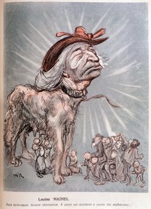 Rajzfilm Louise Michelről, mint egy újfundlandi (újfundlandi) fajta, minden ellenszolgáltatás nélkül létezését a szerencsétlenek megmentésével töltötte. alkotó: Maurice Radiguet