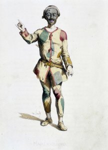 Harlekin (Arlechino) a „” Masques et bouffons””-ból (olasz vígjáték) merít, Maurice Sand szövege és rajzai, A. Manceau nyomatai, Georges Sand előszó