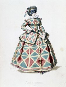 Harlekin jelmez és maszk 1855-ben, Harlekin női karaktere a commedia dell