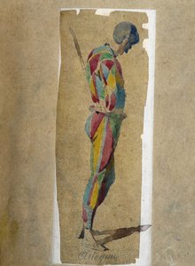 Harlekin, a „” Masques et bouffons” (olasz vígjáték) című filmből, Maurice Sand szövege és rajzai, A. Manceau metszetei, Georges Sand előszó alkotó: Maurice Sand