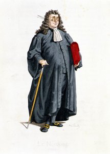 Le Notaire a „Masques et bouffons”-ban (olasz vígjáték), Maurice Sand szövege és rajzai, A. Manceau rézkarcai, Georges Sand előszó, Párizs, Michel Lévy Frères alkotó: Maurice Sand