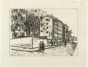 Az Orchampt utca (Orchampt Street), 12. lap az eredeti litográfiák albumából alkotó: Maurice Utrillo