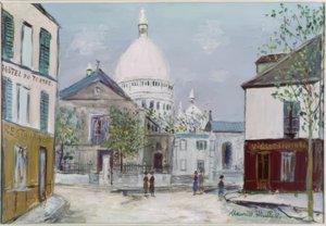 Place du Tertre és a Sacré-Coeur alkotó: Maurice Utrillo