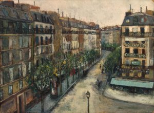 Custine utca Montmartre-ban alkotó: Maurice Utrillo