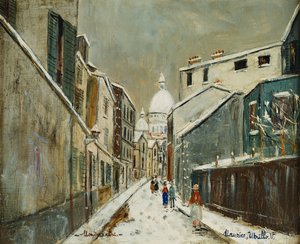Rue St. Rustique sous la Neige, Montmartre, 1939 körül (olaj, vászon)