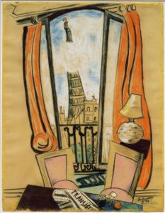 Kilátás az ablakból (Eiffel-torony) alkotó: Max Beckmann