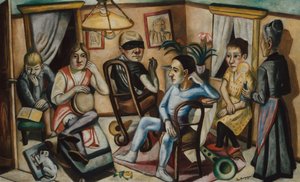 Álarcosbál előtt, 1922. alkotó: Max Beckmann