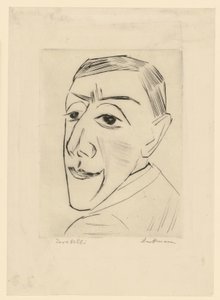 N. M. Zeretelli színész portréja (4. lap: A harmadik Ganümédész-mappából) alkotó: Max Beckmann