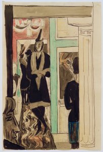 Kávézó (telefon) alkotó: Max Beckmann