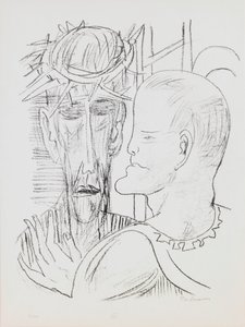 Krisztus és Pilátus, 15. tábla a „Nap és álom” portfólióból alkotó: Max Beckmann