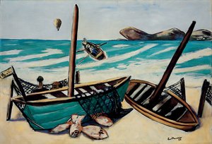 Tengerparti táj léggömb alkotó: Max Beckmann