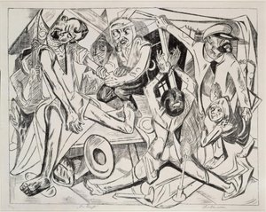 Az éjszaka (7. lap innen: „A pokol”) alkotó: Max Beckmann