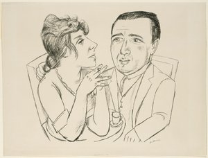 I. B. Neumann és Martha Stern kettős portréja alkotó: Max Beckmann