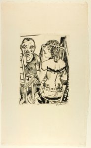 Öltöző, második tányér a Jahrmarkttól alkotó: Max Beckmann