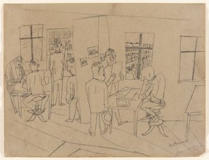 Szerkesztőségi szoba alkotó: Max Beckmann