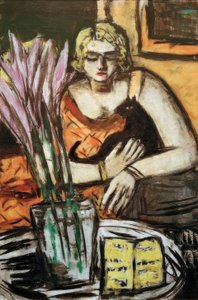 Nő macskával alkotó: Max Beckmann
