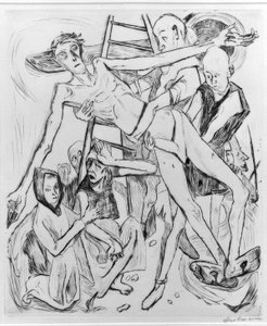 Félmeztelen macskával alkotó: Max Beckmann