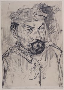 Ernst Pflanz honvéd, fej és vállak alkotó: Max Beckmann