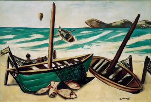 Tengerparti táj léggömb alkotó: Max Beckmann