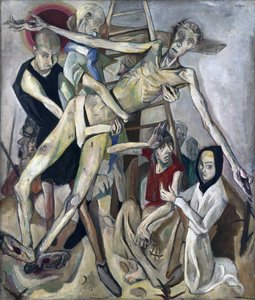 A keresztről való leszállás. Max Beckmann (1884-1950) festménye, olaj, vászon alkotó: Max Beckmann