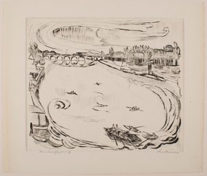 Main River Landscape, 6. tábla az „Arcok” portfólióból alkotó: Max Beckmann