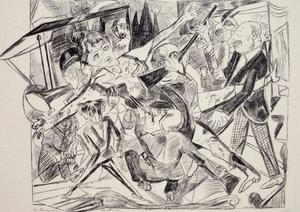 Mártíromság, Max Beckmann (1884-1950), metszet. Németország, XX. század. alkotó: Max Beckmann