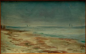 Tengerpart, barna és szürke alkotó: Max Beckmann