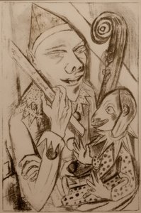 Pierrot maszkkal alkotó: Max Beckmann