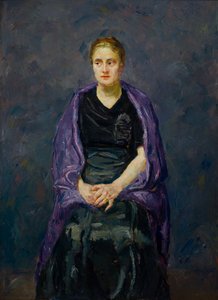 Nerc portréja lila kendővel alkotó: Max Beckmann
