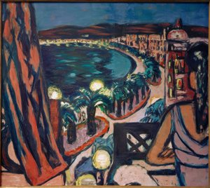 Promenade des Anglais (Nice vom Hotel bei Nacht) alkotó: Max Beckmann